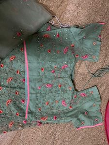 floral green lehanga