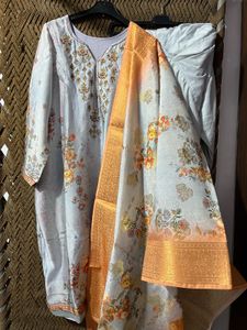Elegant Pastel Kurta Shalwar Set with Dupat