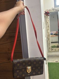Stylish Brown Monogram Crossbody Bag