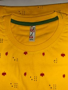 Yellow T-Shirt with Red Pattern