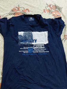 Men's Dark Blue Graphic T-Shirt