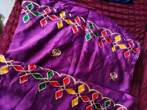 Elegant Purple Anarkali gown with duppta