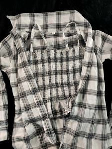 Casual Regular Checkered Women Shirt With Top