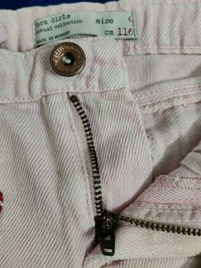 Pink Denim Shorts with Embellishments