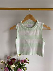 Zara Striped Sleeveless Knit Top