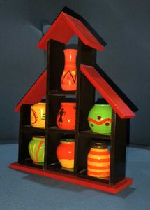 Hand-Painted Terracotta Pot Shelf Decor