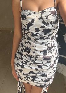 Cow Print Bodycon Mini Dress🖤🤍