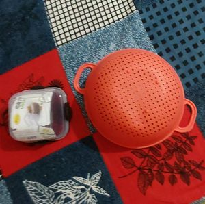 1 Airtight Box And Rice Washing Bowl