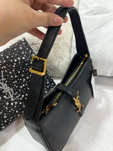 Saint Laurent Black YSL Hobo Bag