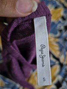 Pepe Jeans Purple Knit Sweater
