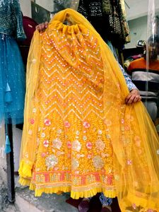 Stunning Yellow Embellished Lehenga Choli
