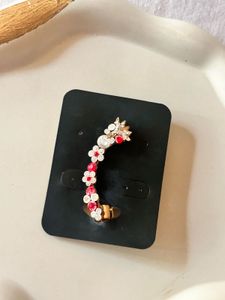 Floral Rhinestone Ear Cuff