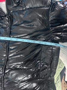 MANGO Shiny Black Puffer Jacket