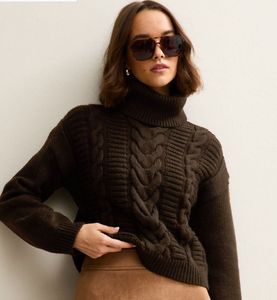 Chunky Cable Knit Turtleneck Sweater