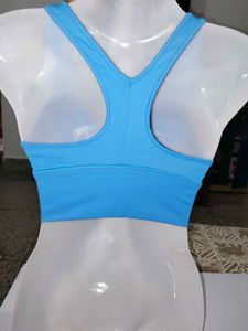 Avia Electric Sky Blue Workout Sports Bra (Size: X
