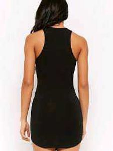 Sleek Black 32,34👗Ribbed Tank Dress
