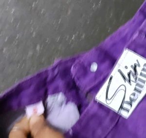 Purple Denim Shorts pant