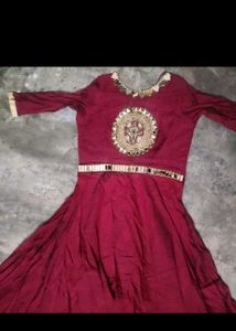 Elegant Maroon Anarkali Gown