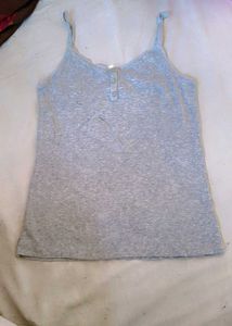 Gray Ribbed Tank Top