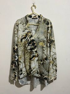 Stylish Animal Print Blouse