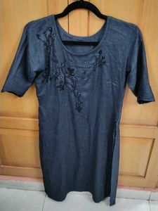 Embellished Dark Blue Kurta