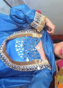 Stunning Royal Blue with Mirror Work trending 4 pi