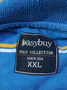Men's Blue Striped Polo T- Shirt