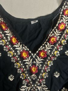 Embroidered Black Kurta
