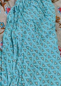 Turquoise Printed Kurta Set