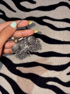 Ethnic Silver Oxidized Pendant Necklace