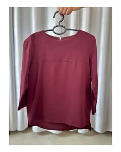 Chic Maroon 3/4 Sleeve Top