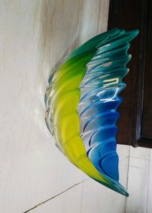 Colorful Stunning Leaf Shape Glass Fruit Bowl