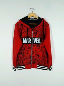 Red Printed Hoodie For Men's