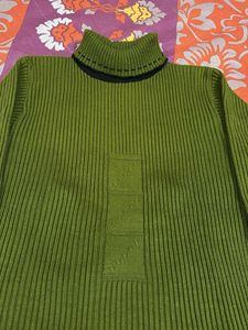 Olive Green Turtleneck Sweater