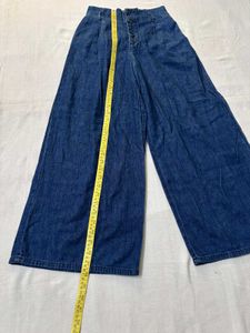 Wide Leg High Waist Denim Pants