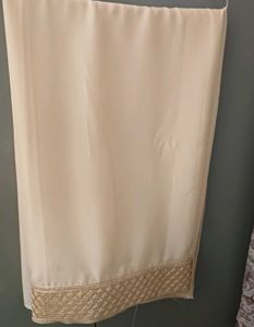 Elegant Cream/Beige Solid  Chiffon Sari with Embel