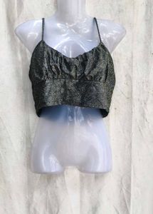 I. Sparkly Cropped Camisole Top