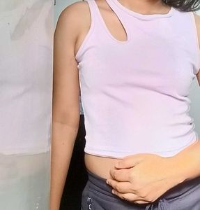 Lilac Cut-Out Tank Top