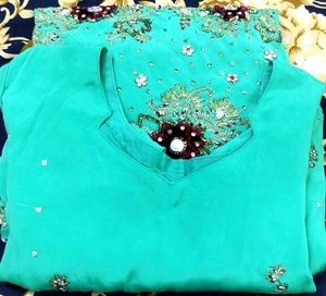 Kurti Fancy Bridal Jarkan stone Embroidery work