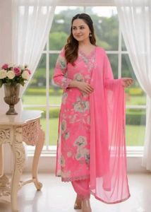 Beautiful Floral Kurta Set with Mirror Work 3xl si
