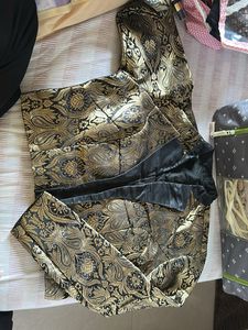 Gold & Black Brocade Jacket Blouse