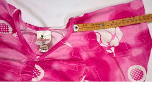 Vibrant Pink western Floral Print Kurta adjustable