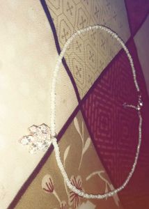 seeds beads necklace with leave stone pendent