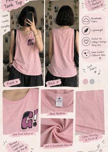 Cute Pink Graphic Tank Top