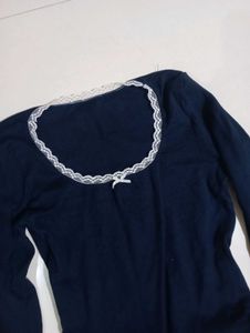 Navy lacy top