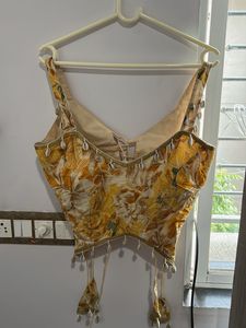 Designer Yellow Floral Navaratri Blouse