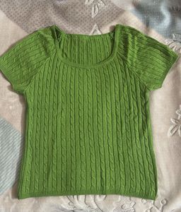 Green Woollen Ribbed Top