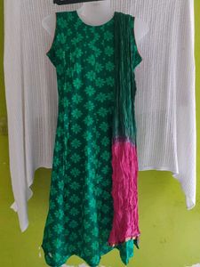 Green Floral Kurta Set