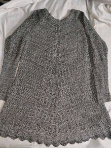 Cozy Grey Knit Sweater Dress