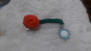 Crocheted Flower &amp; Panda Brooches